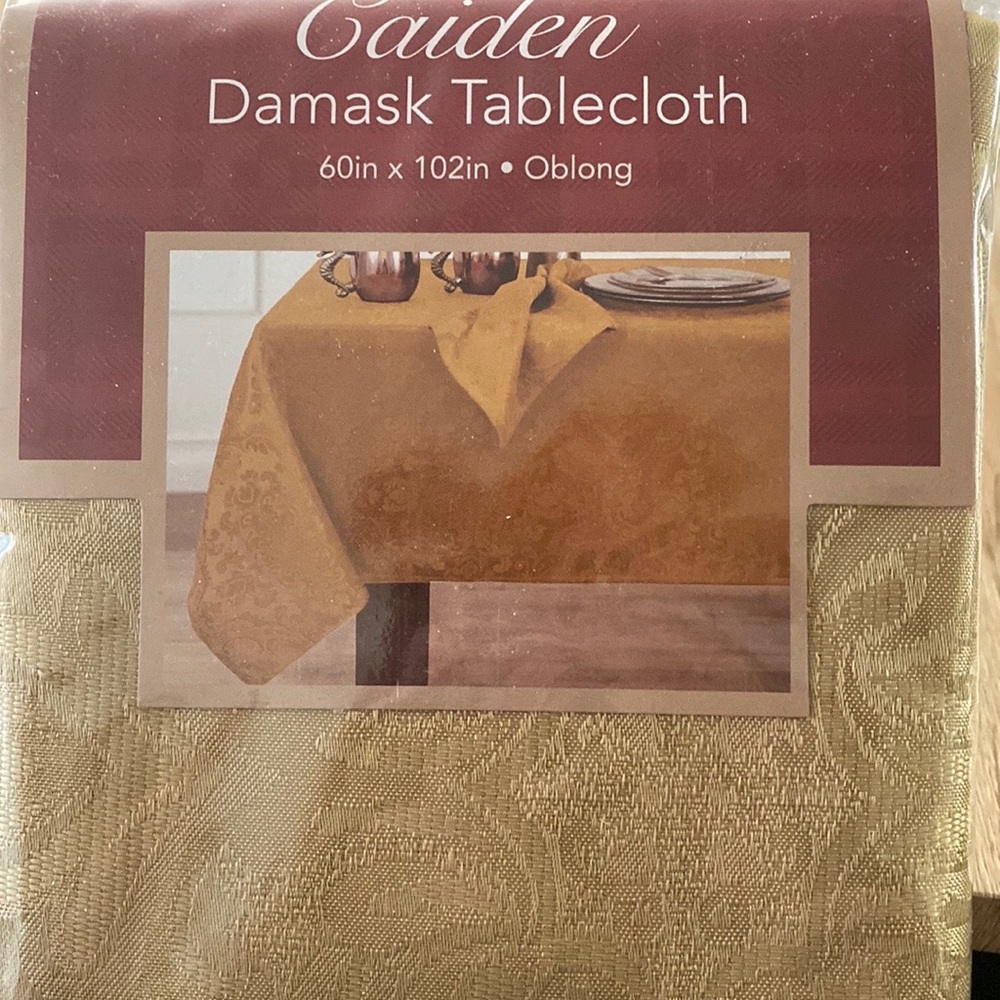 Damask Tablecloth 60” x 102” for Oblong Table, New